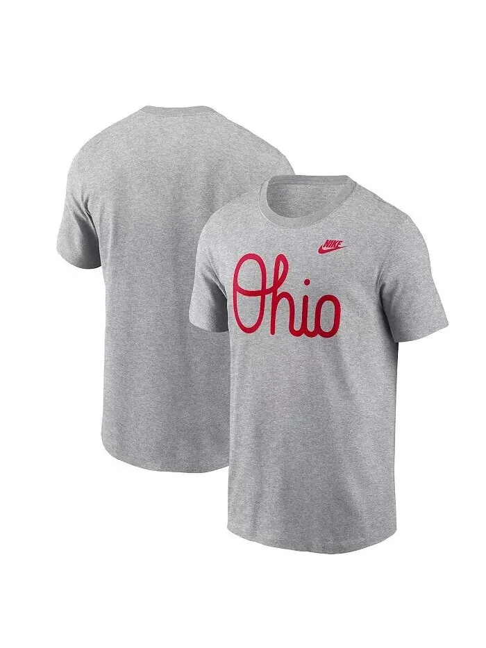 Мужская футболка с винтажным надписью Ohio State Buckeyes Nike — изображение 1 из 3, серый