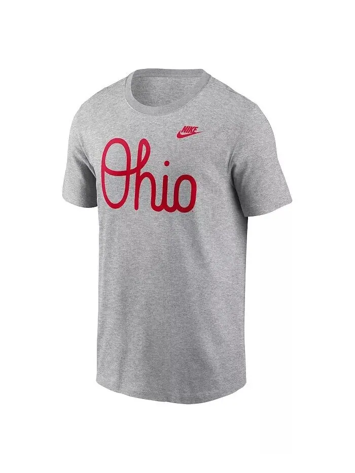 Мужская футболка с винтажным надписью Ohio State Buckeyes Nike — изображение 3 из 3, серый