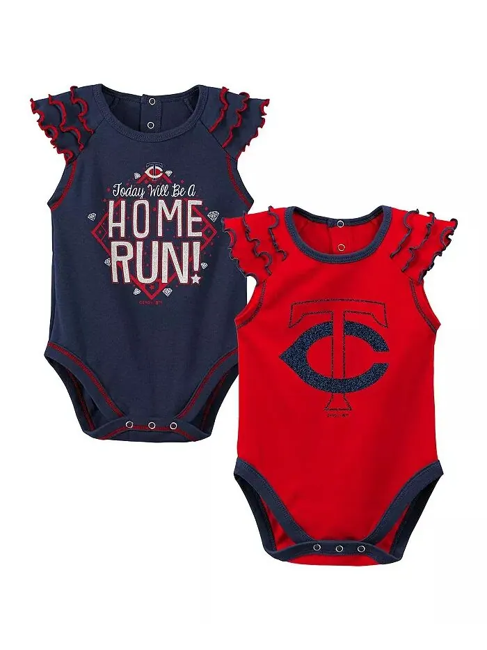 Комплект из 2 боди унисекс для новорожденных, темно-синий и красный, Minnesota Twins Shining — изображение 1 из 3
