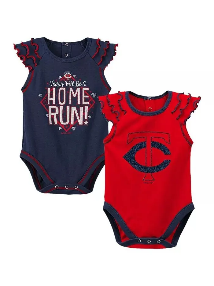 Комплект боди унисекс для новорожденных темно-синего и красного цвета Minnesota Twins Shining — изображение 2 из 3