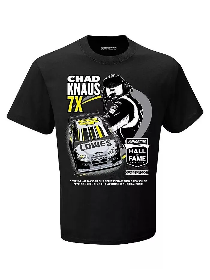 Мужская черная футболка Chad Knaus NASCAR Hall of Fame Class of 2024 Checkered Flag Sports — изображение 3 из 3, черный