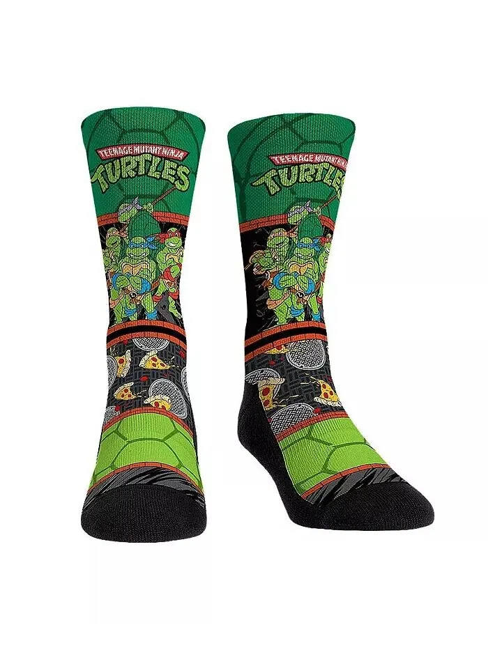 Мужские и женские носки Черепашки-ниндзя Showtime Crew Socks Rock 'Em — мульти