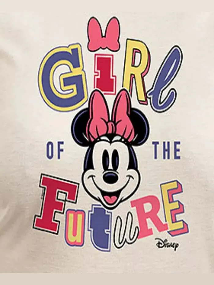 Футболка-пуловер с рисунком Минни Маус для девочек из Disney и будущего Hybrid Apparel — изображение 3 из 3, бежевый/хаки