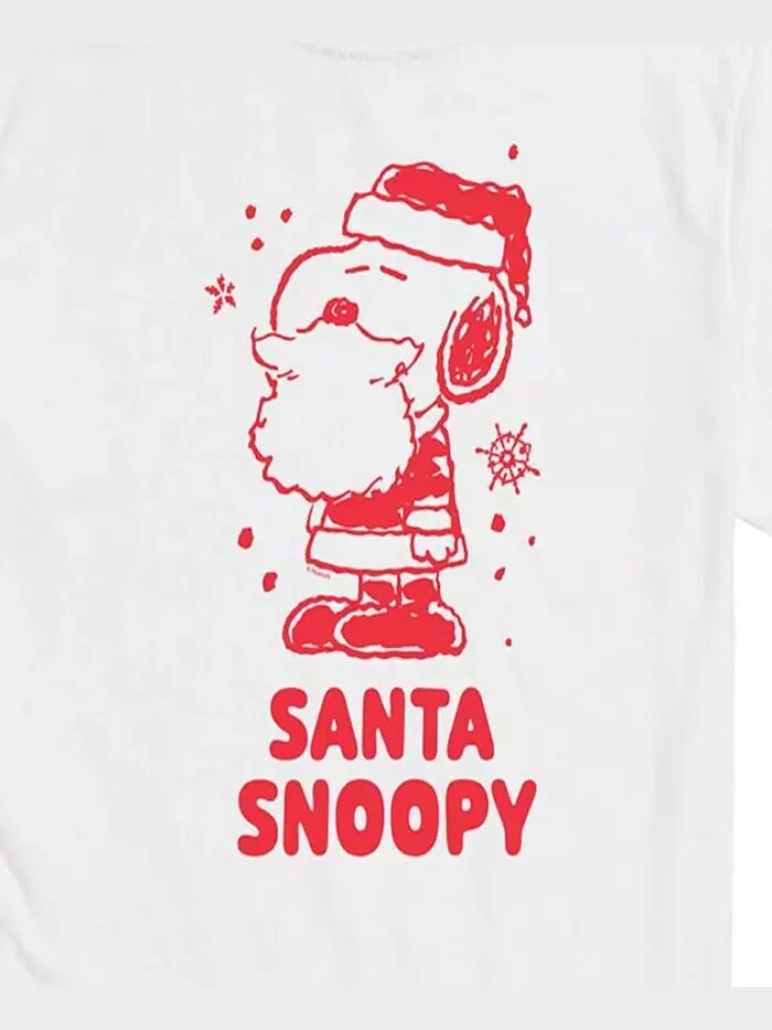 Мужская футболка с коротким рукавом Peanuts Snoopy Santa AIRWAVES — изображение 3 из 3, белый