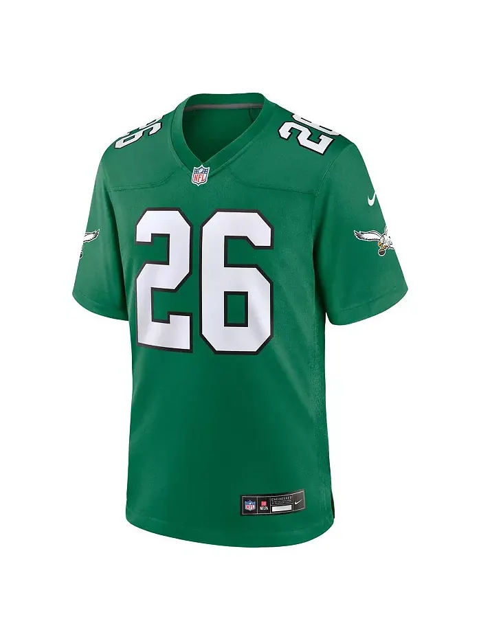 Мужская альтернативная игровая футболка Saquon Barkley Philadelphia Eagles Nike — изображение 2 из 3, зеленый