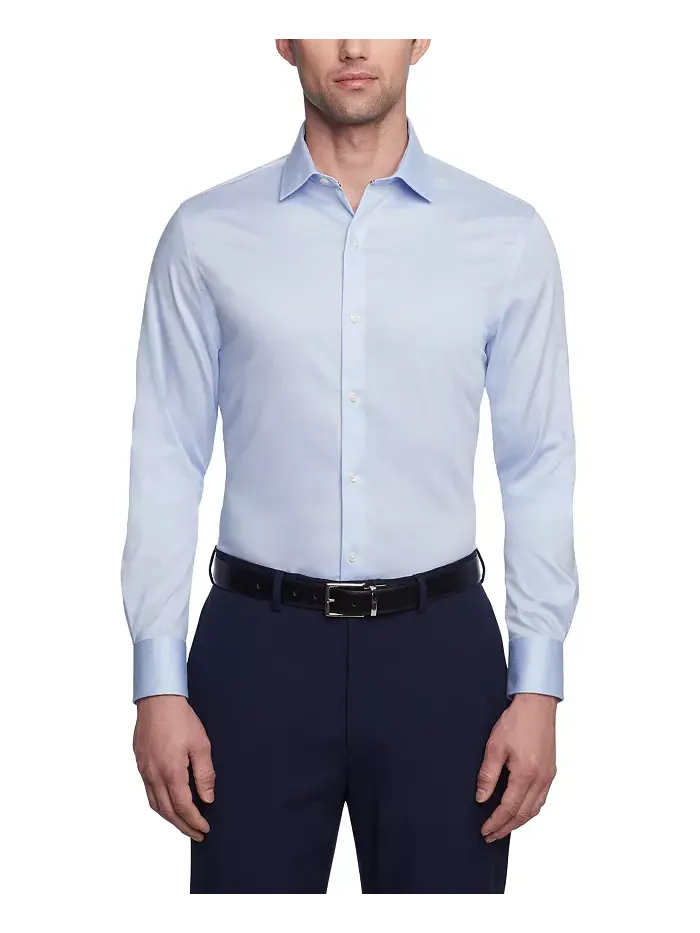 Мужская рубашка TH Flex Slim Fit из эластичного твила без складок Tommy Hilfiger — изображение 1 из 5, классический розовый
