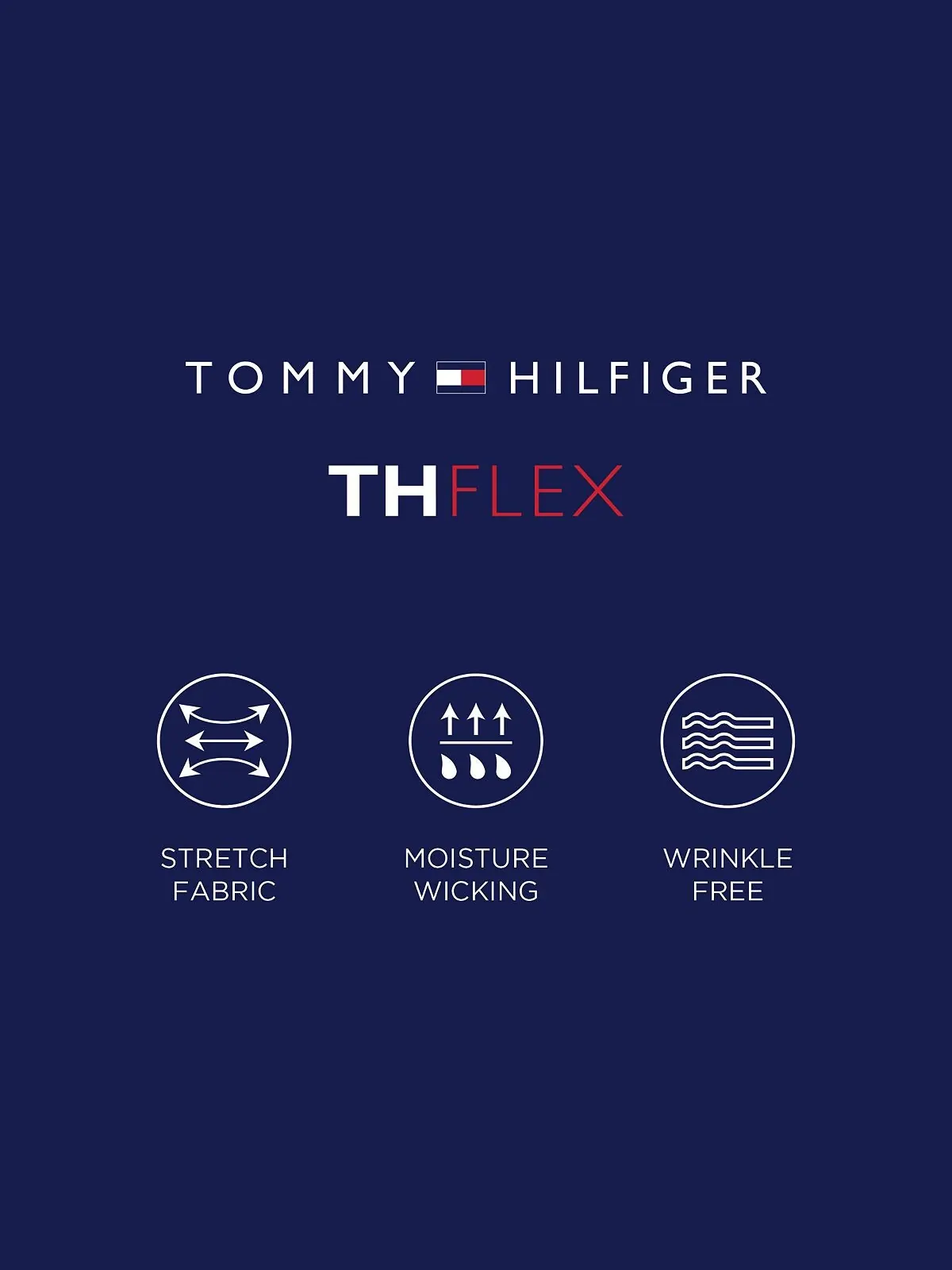 Мужская классическая рубашка из эластичного твила TH Flex Slim Fit без морщин Tommy Hilfiger — изображение 4 из 6, белый