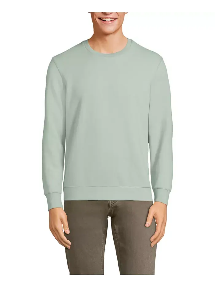 Мужская худи с длинным рукавом Serious Sweats Lands' End — изображение 1 из 3, зеленый