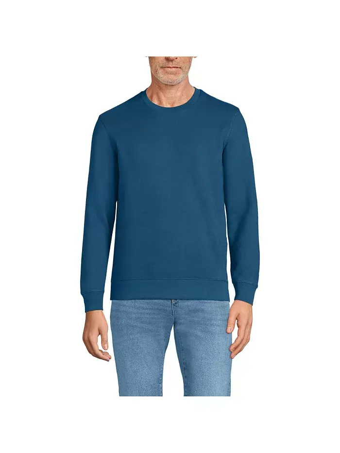 Мужской свитшот Serious Sweats с длинным рукавом Lands' End — изображение 1 из 3, синий