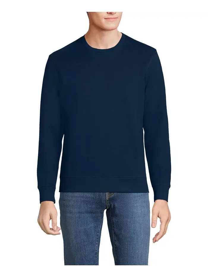 Мужской свитшот Serious Sweats с длинным рукавом Lands' End — изображение 1 из 3, темно-синий