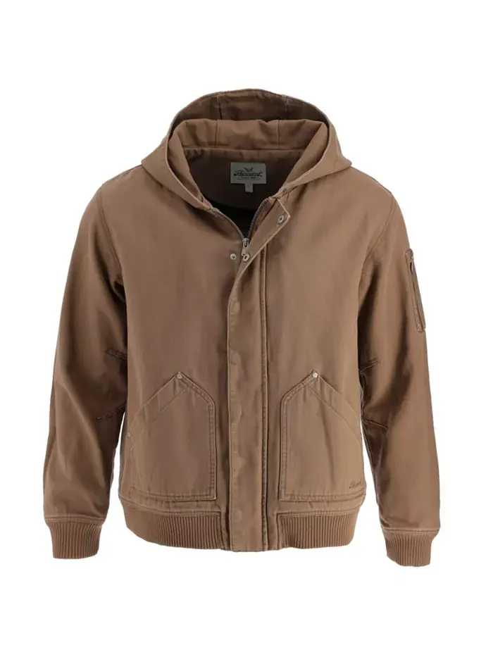 Мужская стилизованная под старину бомбер с капюшоном из потертого холста Thorogood