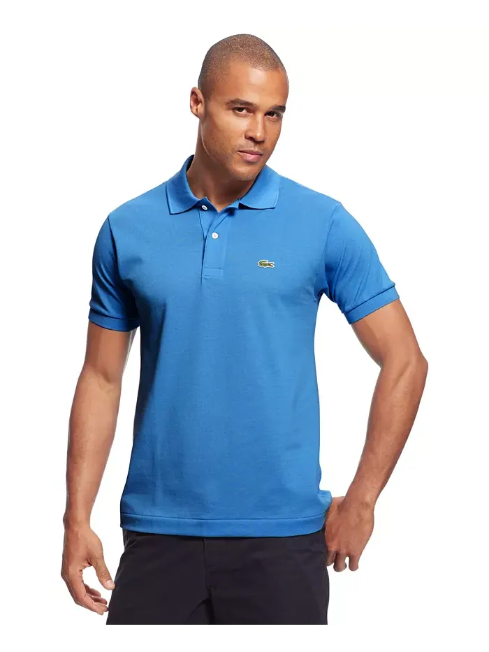 Поло Lacoste, мужское, классическое пике поло — изображение 2 из 15, серебряный