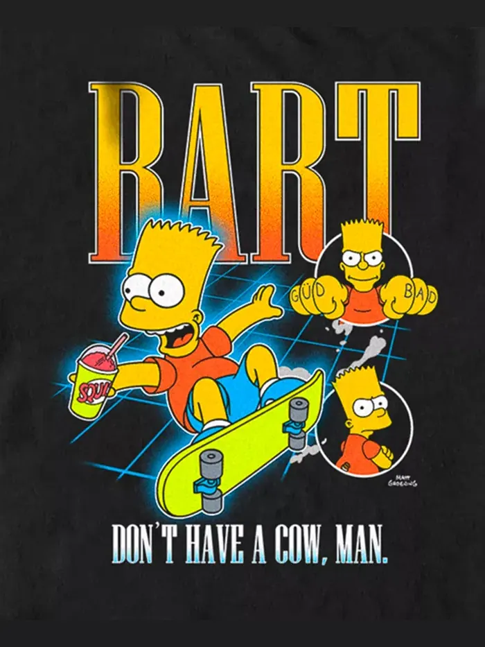 Мужская футболка с коротким рукавом Bart Flying The Simpsons — изображение 3 из 3, черный