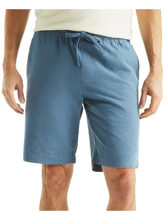 Мужские шорты Seersucker Drawstring длиной 9,5 дюйма на шнурке Nautica — изображение 1 из 4, синий