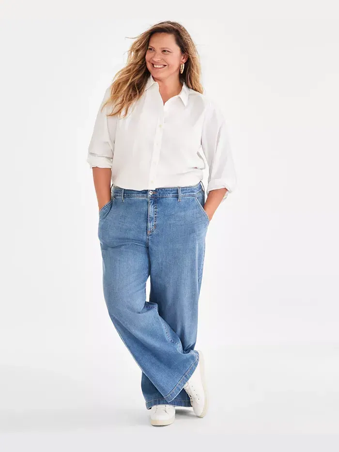 Женские джинсы с высокой талией и широкими штанинами, размер 2-28W Style & Co