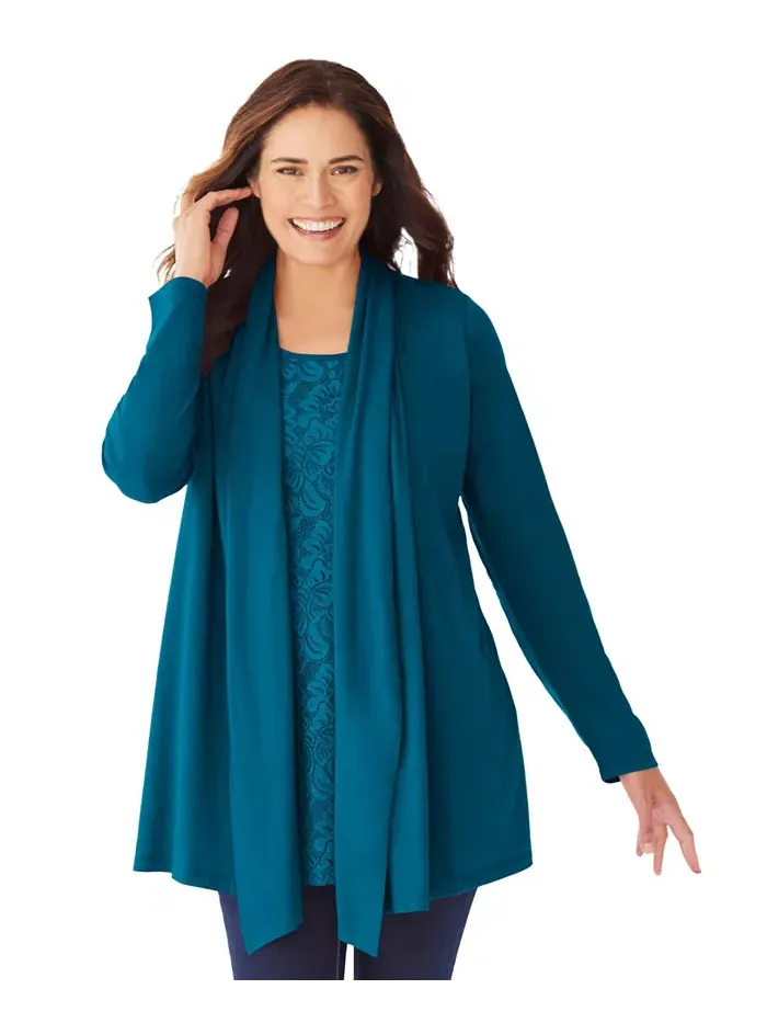 Кардиган Plus Size Within 2-Fer и туника с кружевом Woman Within