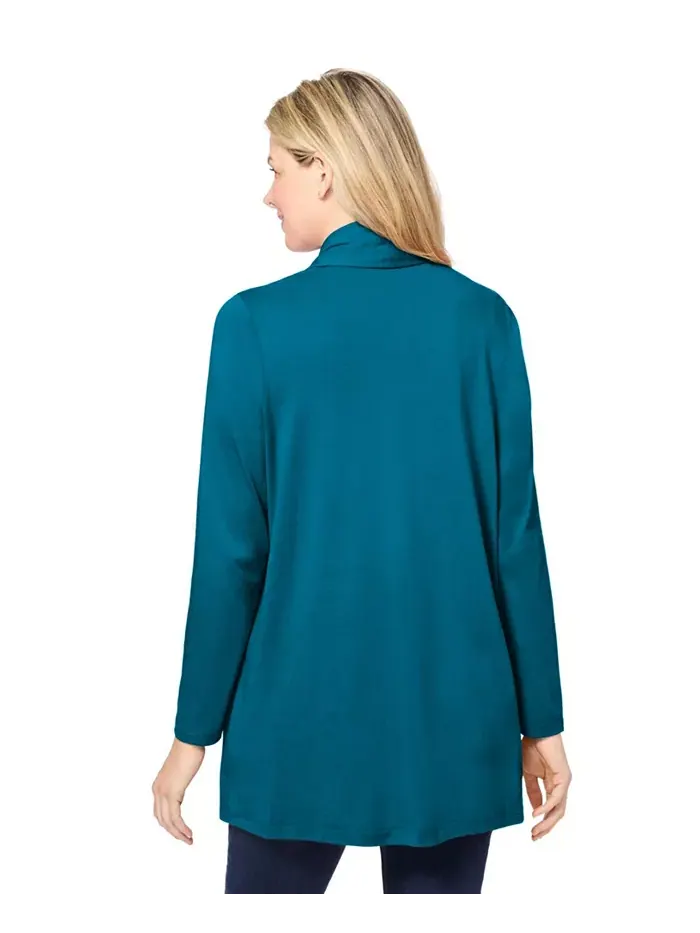 Кардиган Plus Size Within 2-Fer и туника с кружевом Woman Within — изображение 2 из 2, серый