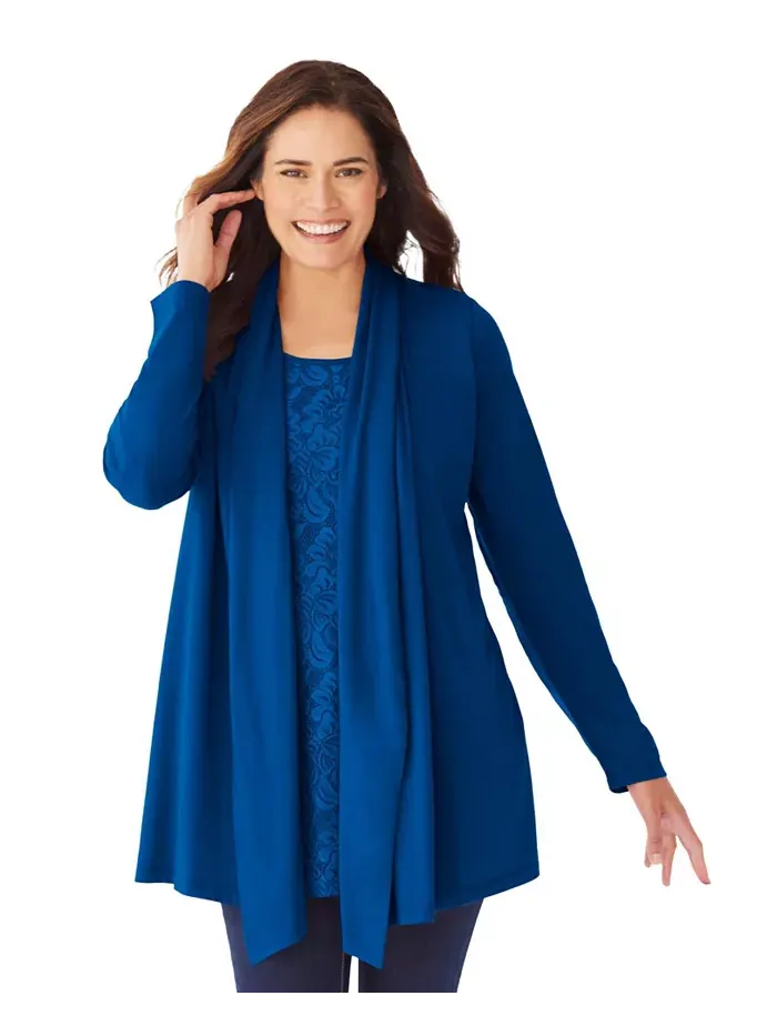 Кардиган Plus Size Within 2-Fer и туника с кружевом Woman Within