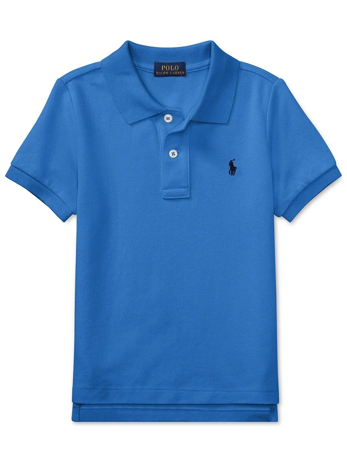 Рубашка-поло из хлопковой сетки для малышей и маленьких мальчиков Polo Ralph Lauren — изображение 1 из 3, синий