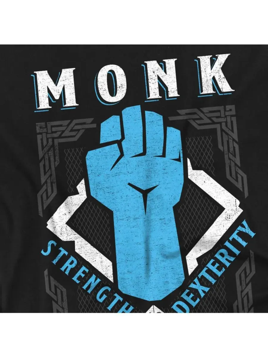 Мужская футболка Dungeons Dragons Monk Strength Defterity D&D — изображение 2 из 3, черный