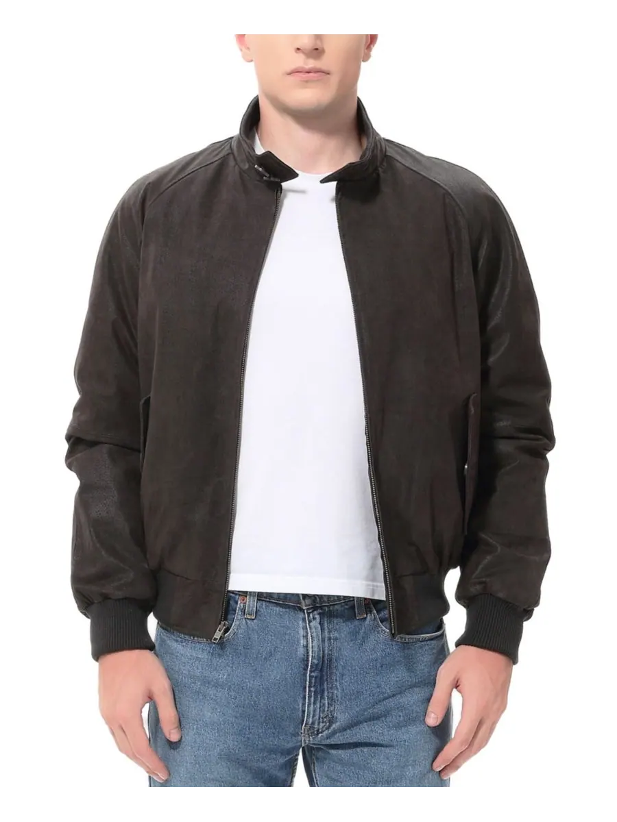 Мужская куртка-бомбер из состаренной кожи времен Второй мировой войны Landing Leathers — коричневый