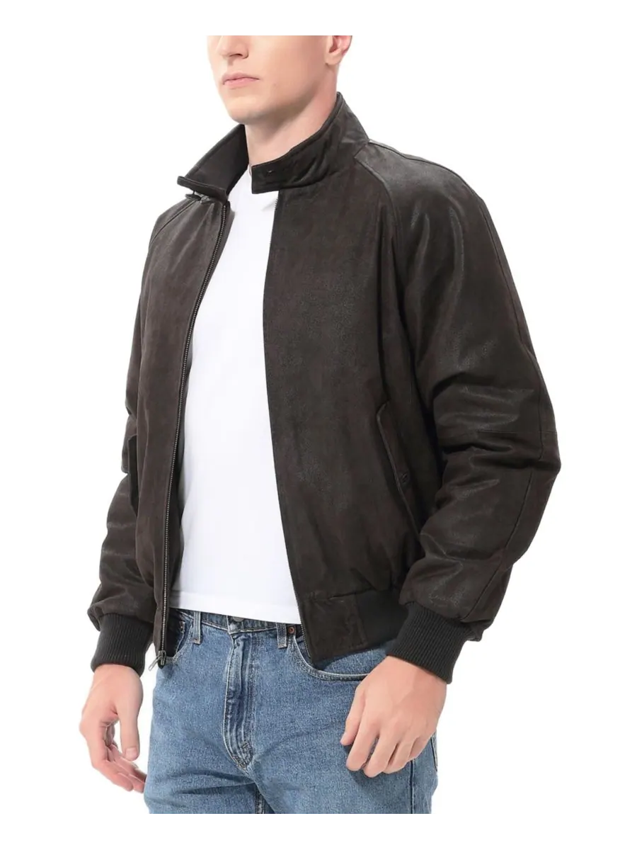 Мужская куртка-бомбер из состаренной кожи времен Второй мировой войны Landing Leathers — изображение 5 из 6, коричневый