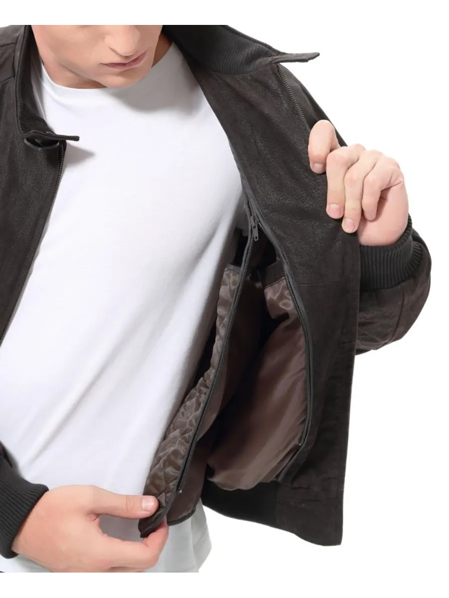 Мужская куртка-бомбер из состаренной кожи времен Второй мировой войны Landing Leathers — изображение 6 из 6, коричневый