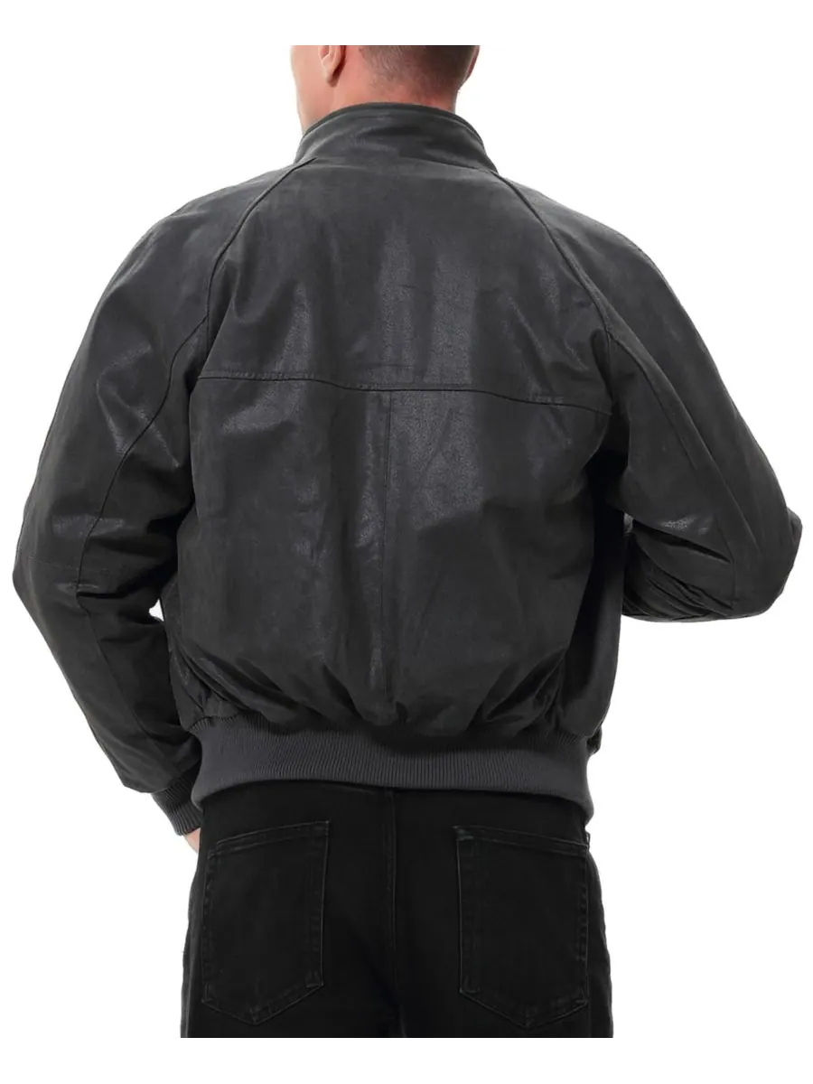 Мужская куртка-бомбер из состаренной кожи времен Второй мировой войны Landing Leathers — изображение 3 из 3, серый