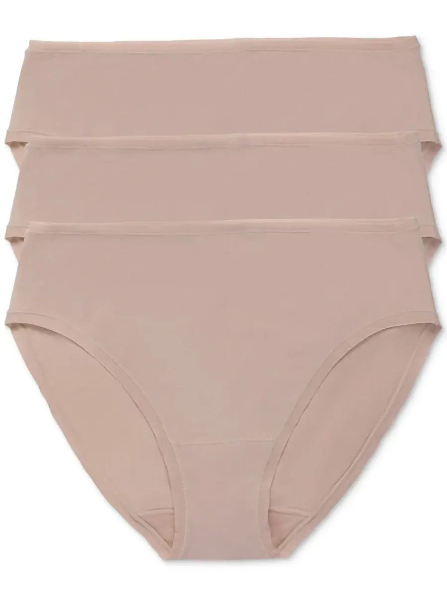 Женское белье Bliss Bare Cotton Hipster, комплект из 3 штук — изображение 1 из 4, кофе