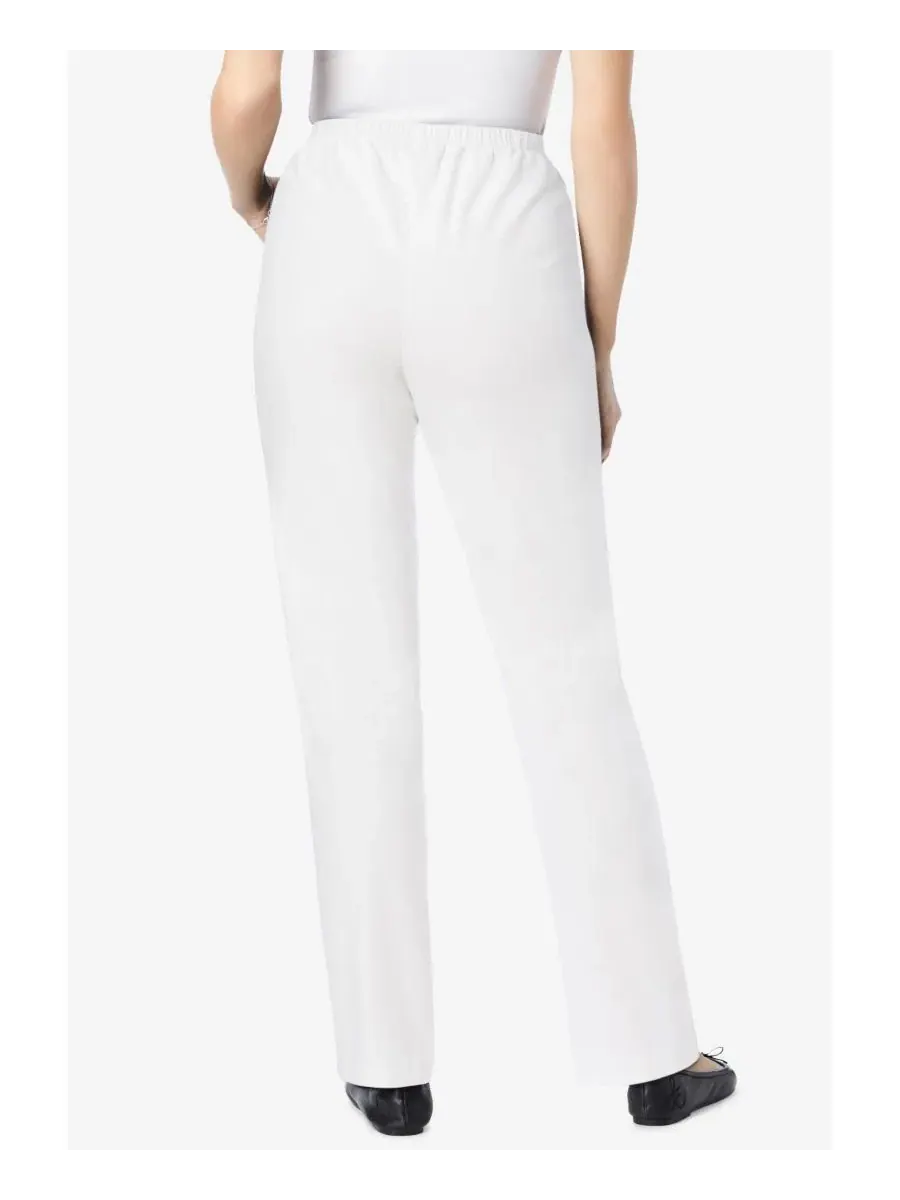 Женские джинсы Within Tall Straight Leg Fineline Pull-On Stretch Denim Woman Within — изображение 2 из 3, белый