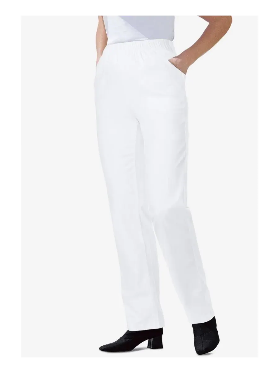 Женские джинсы Within Tall Straight Leg Fineline Pull-On Stretch Denim Woman Within — изображение 3 из 3, белый
