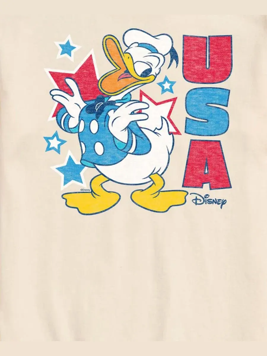 Мужская футболка с коротким рукавом и графическим принтом Disney Donald USA AIRWAVES — изображение 3 из 3, бежевый