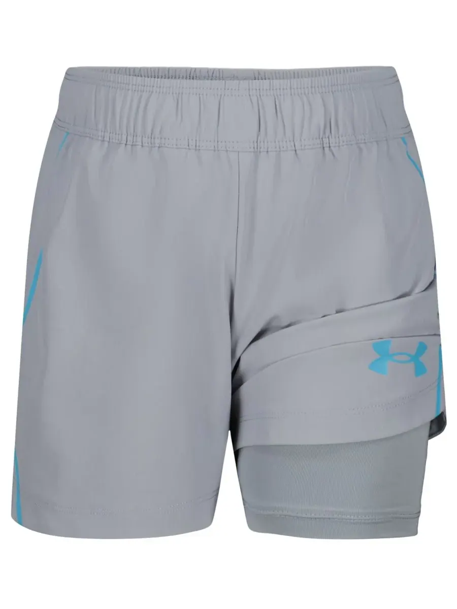 Детские шорты с отражающим логотипом, размер 2T-7 Under Armour — изображение 3 из 5, серый