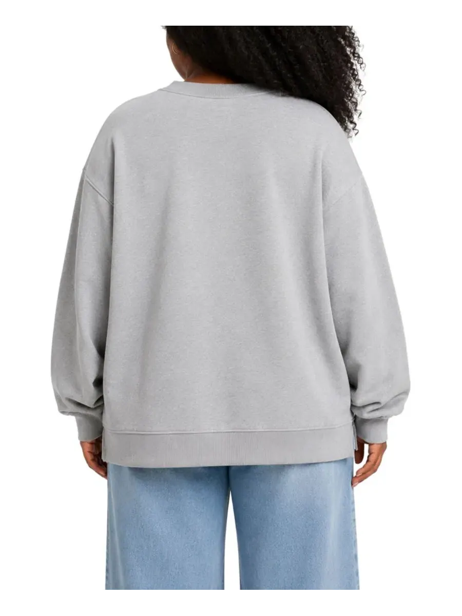 Свитшот с графическим принтом и свободным кроем, Plus Size Hybrid Apparel — изображение 2 из 3, приглушенный