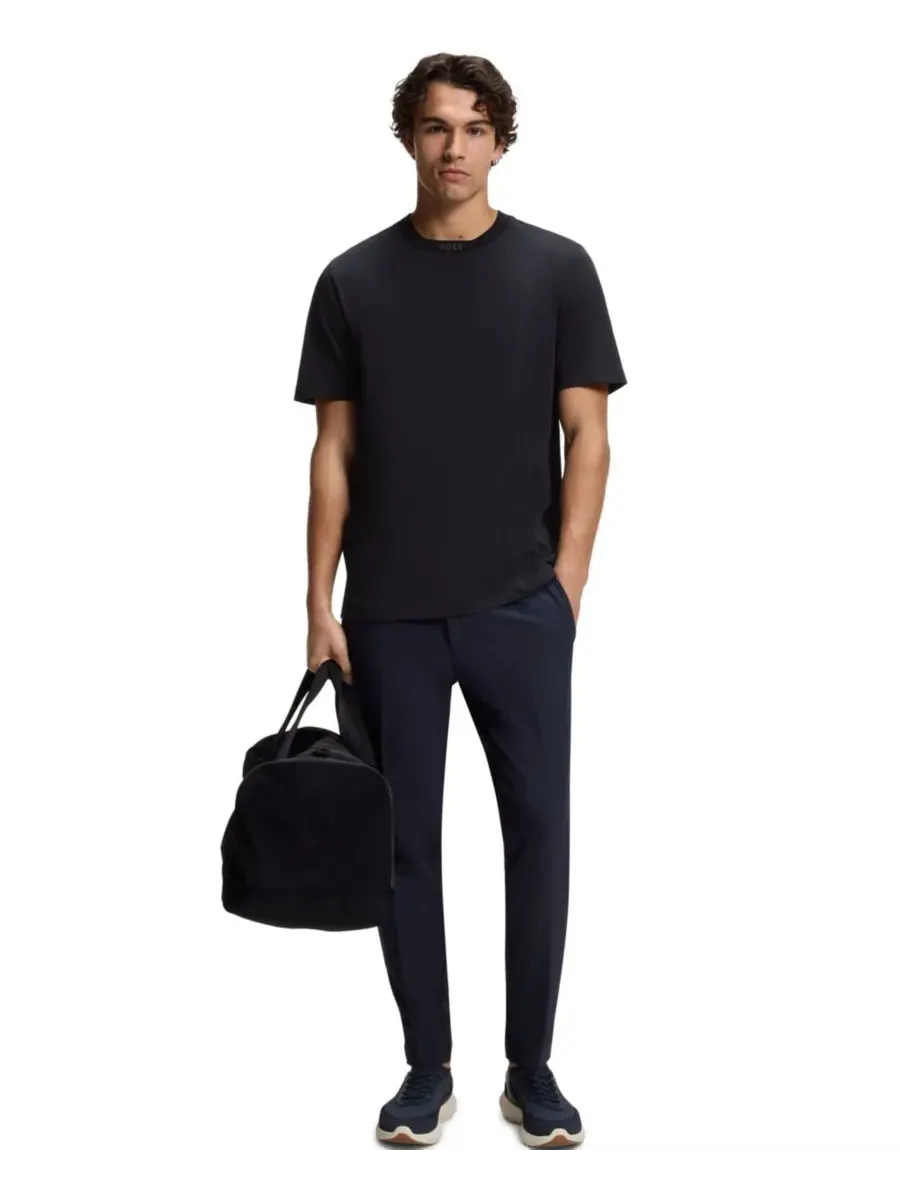 Мужская хлопковая футболка с круглым вырезом и логотипом Hugo Boss — изображение 2 из 4, синий