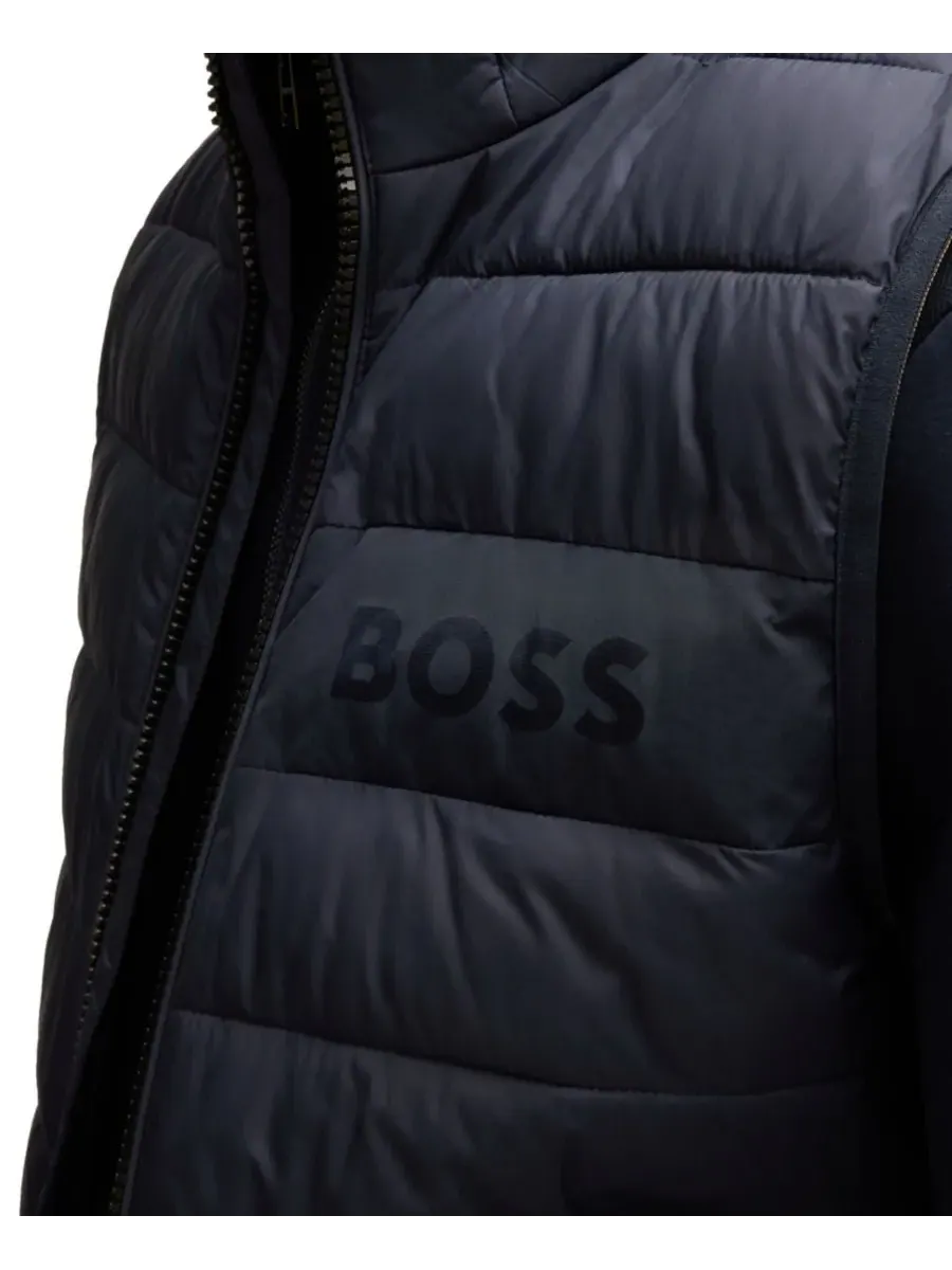 Мужской водоотталкивающий жилет с логотипом в тон ткани Hugo Boss — изображение 2 из 6, синий