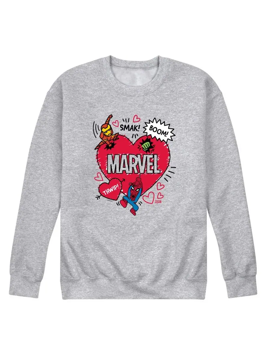 Мужская толстовка с круглым вырезом и принтом Marvel Avengers ко Дню святого Валентина AIRWAVES — изображение 1 из 3