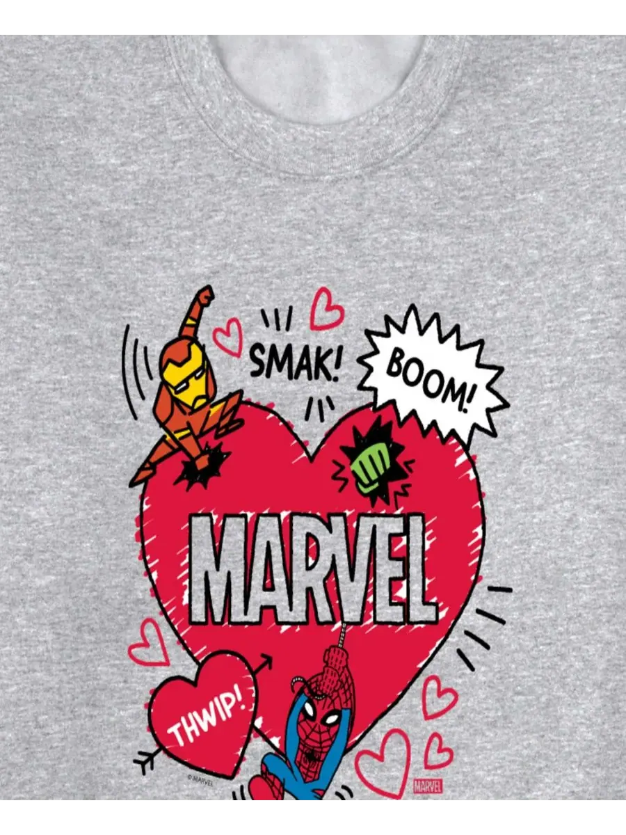 Мужская толстовка с круглым вырезом и принтом Marvel Avengers ко Дню святого Валентина AIRWAVES — изображение 3 из 3