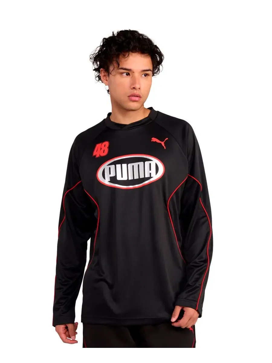 Мужская спортивная футболка с длинными рукавами Puma — изображение 1 из 3, черный