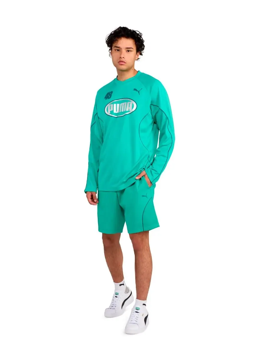 Мужская спортивная футболка с длинными рукавами Puma — изображение 2 из 3, зеленый