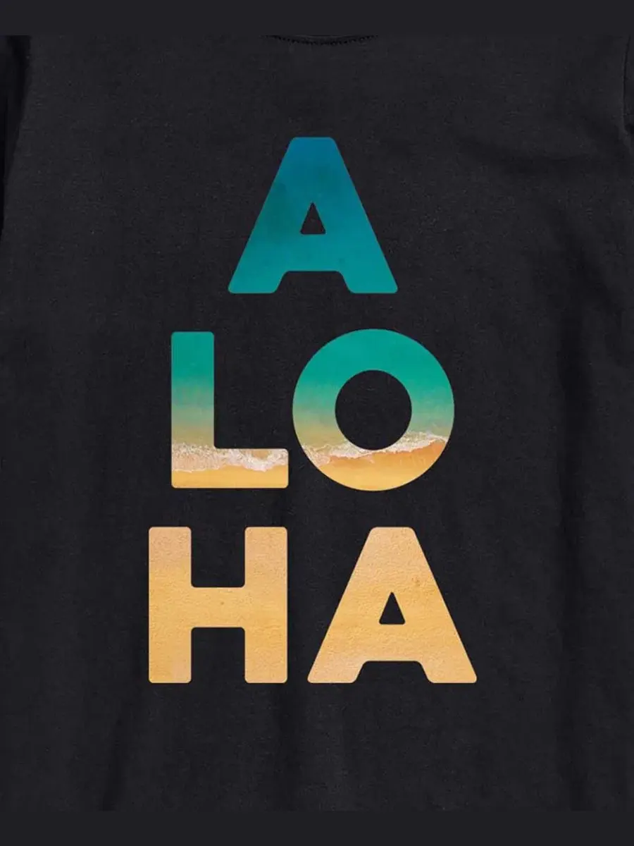 Футболка с принтом Aloha длинным рукавом AIRWAVES — изображение 3 из 3, черный
