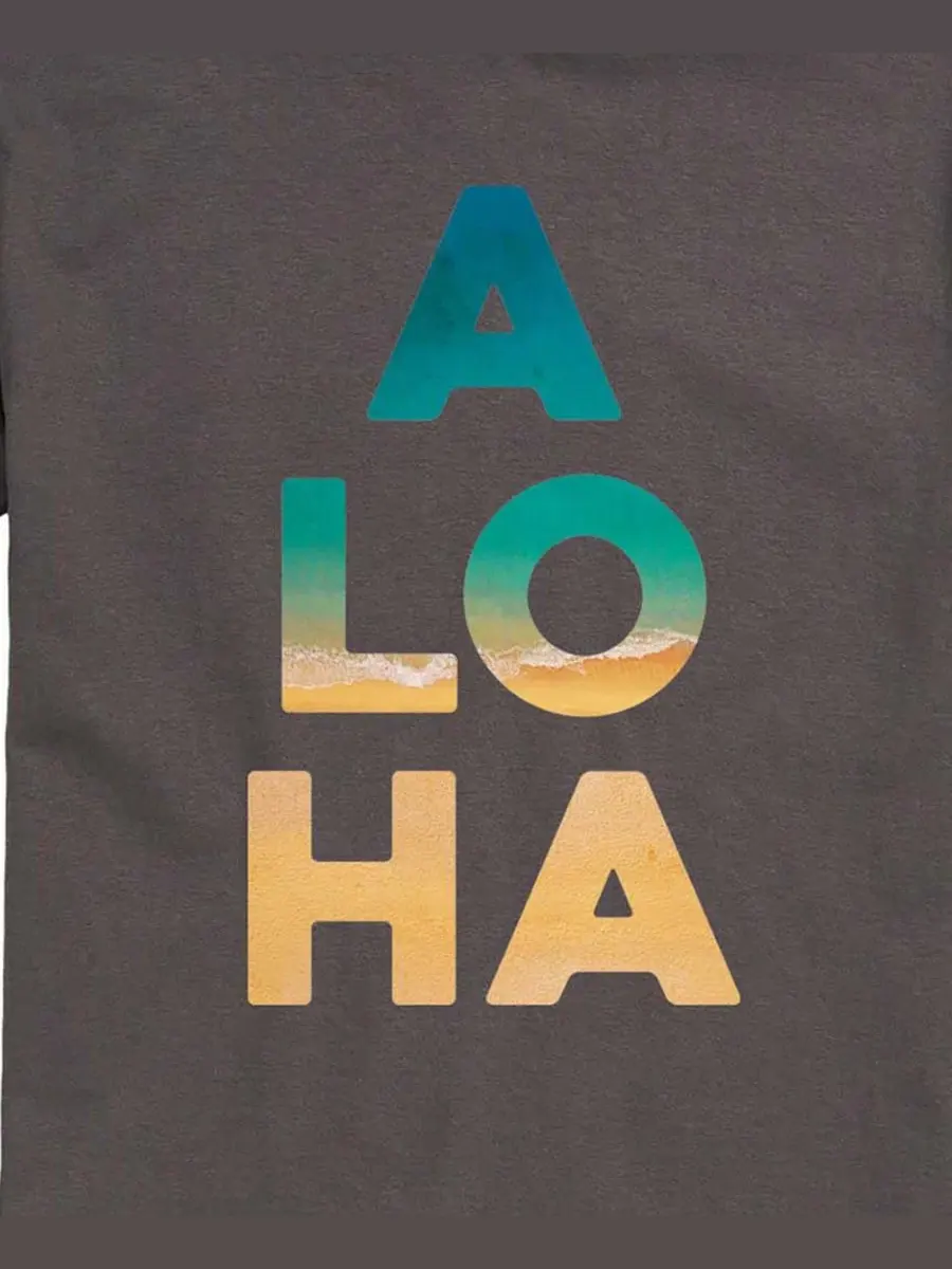 Футболка с принтом Aloha, модель Instant Message Aloha Beach Fill AIRWAVES — изображение 3 из 3, темно-серый