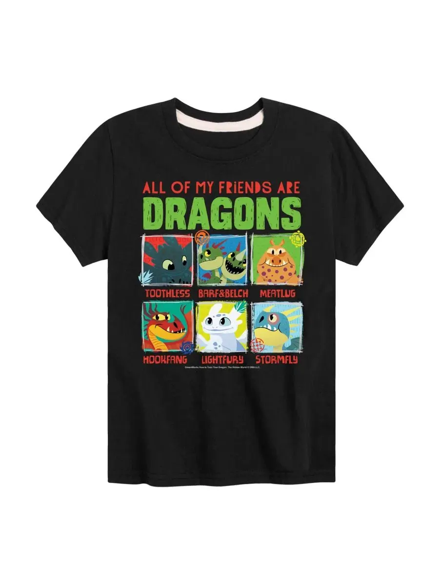 Детская футболка с коротким рукавом для мальчиков 2T-5T How To Train Your Dragon — изображение 1 из 3, черный