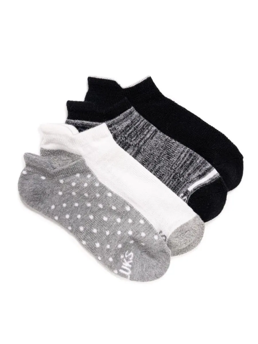 Женские спортивные низкие носки Dream Step, 4 пары в упаковке Muk Luks — изображение 1 из 3, черный