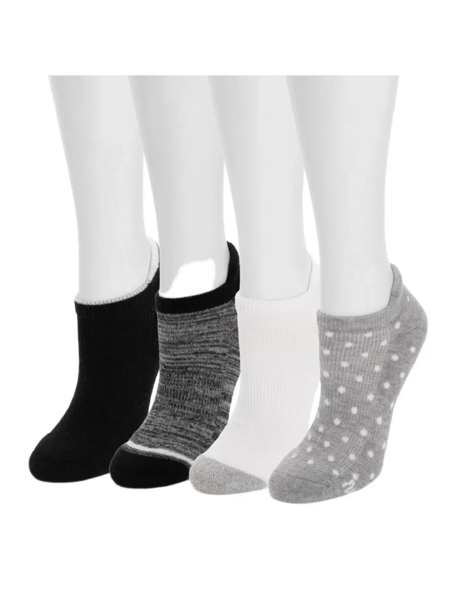 Женские спортивные низкие носки Dream Step, 4 пары в упаковке Muk Luks — изображение 2 из 3, черный