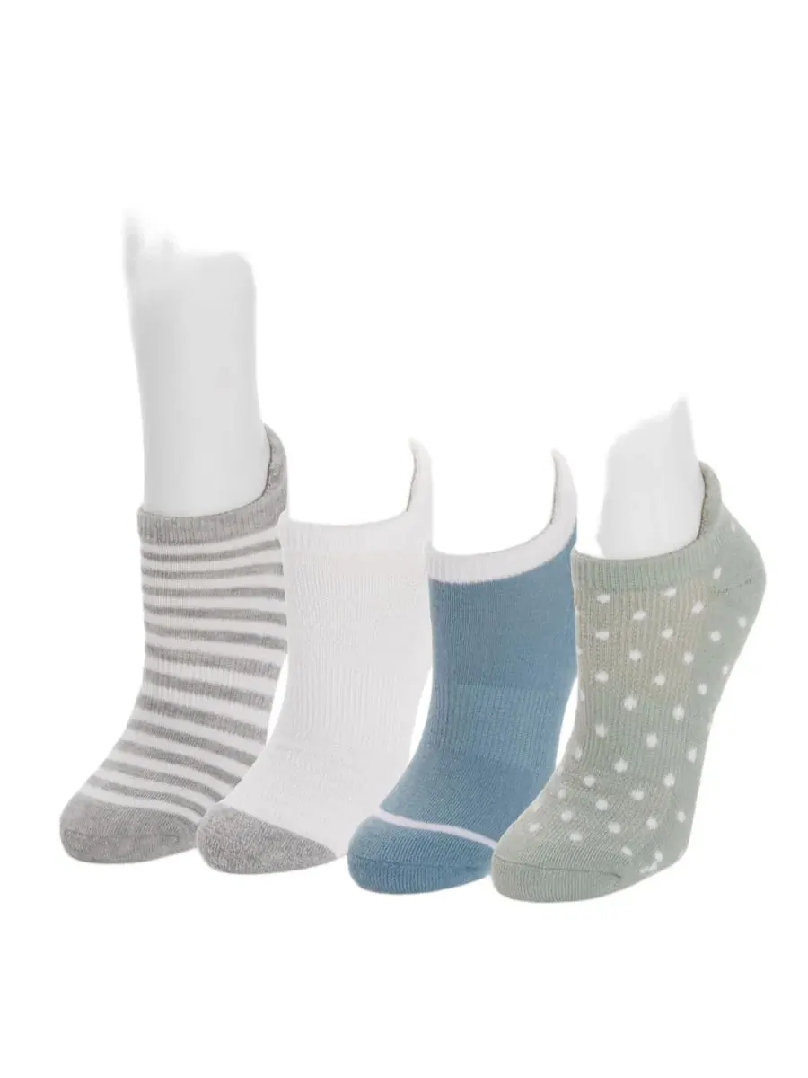 Женские спортивные низкие носки Dream Step, 4 пары в упаковке Muk Luks — изображение 2 из 3, зеленый