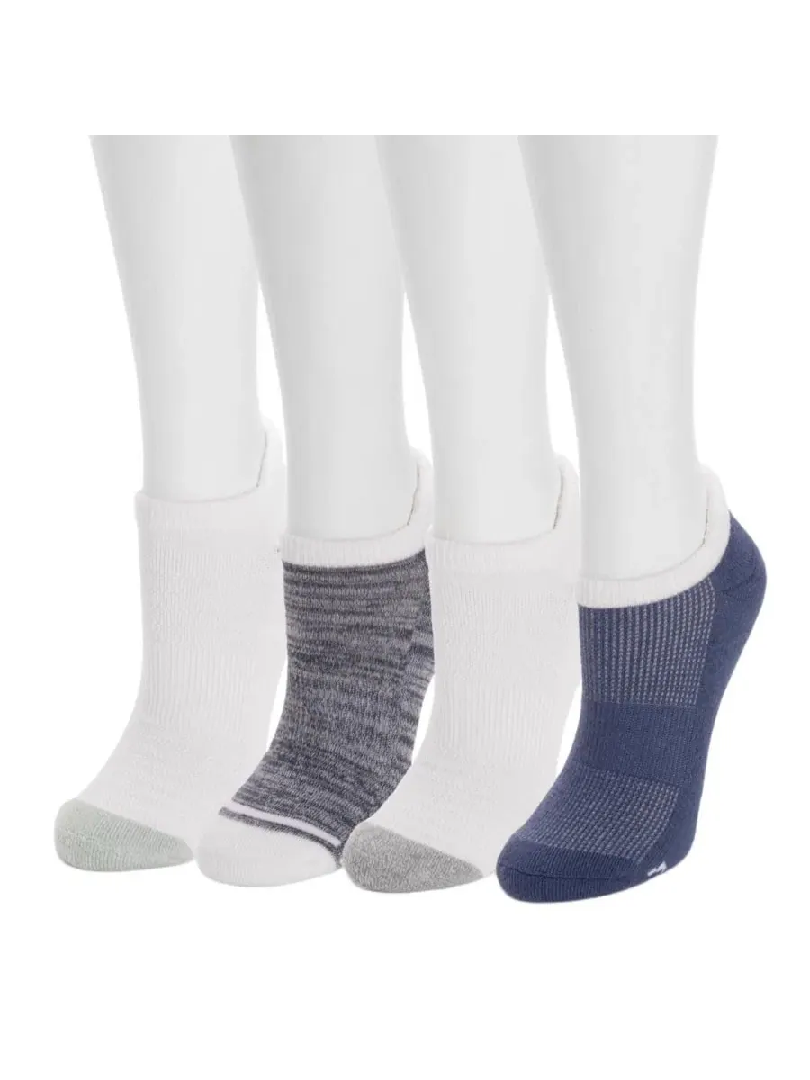 Женские спортивные низкие носки Dream Step, 4 пары в упаковке Muk Luks — изображение 2 из 3, синий
