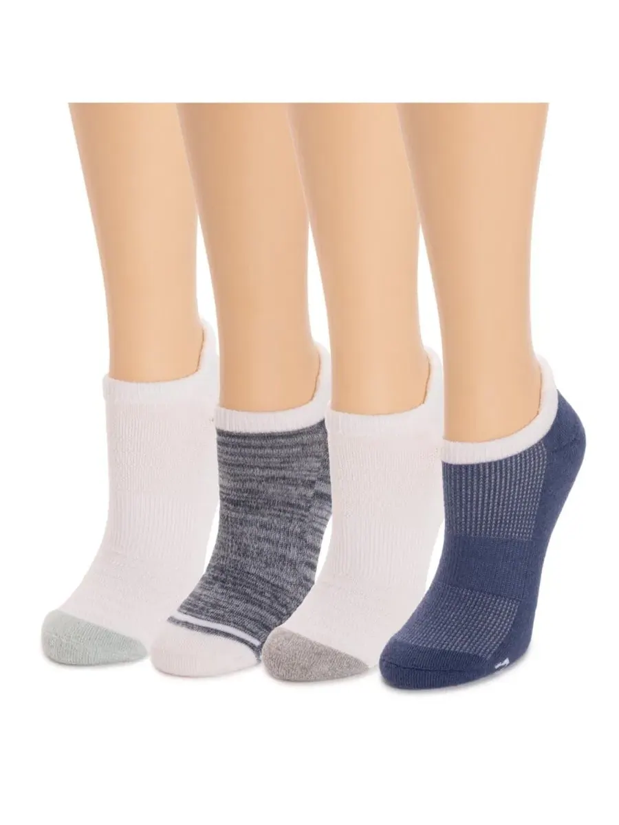 Женские спортивные низкие носки Dream Step, 4 пары в упаковке Muk Luks — изображение 3 из 3, синий