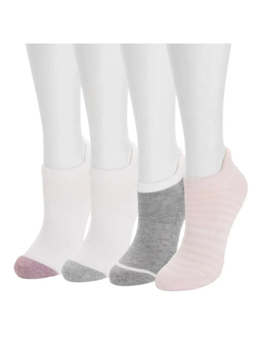 Женские спортивные низкие носки Dream Step, 4 пары в упаковке Muk Luks — изображение 2 из 3, розовый