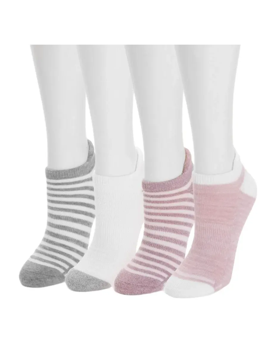 Женские спортивные низкие носки Dream Step, 4 пары в упаковке Muk Luks — изображение 2 из 3, серый/фиолетовый